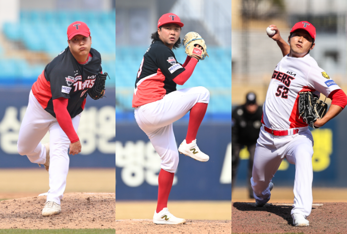 (왼쪽부터)KIA 조상우·김범수·홍건희. KIA 타이거즈 제공