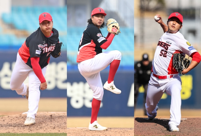 (왼쪽부터)KIA 조상우·김범수·홍건희. KIA 타이거즈 제공
