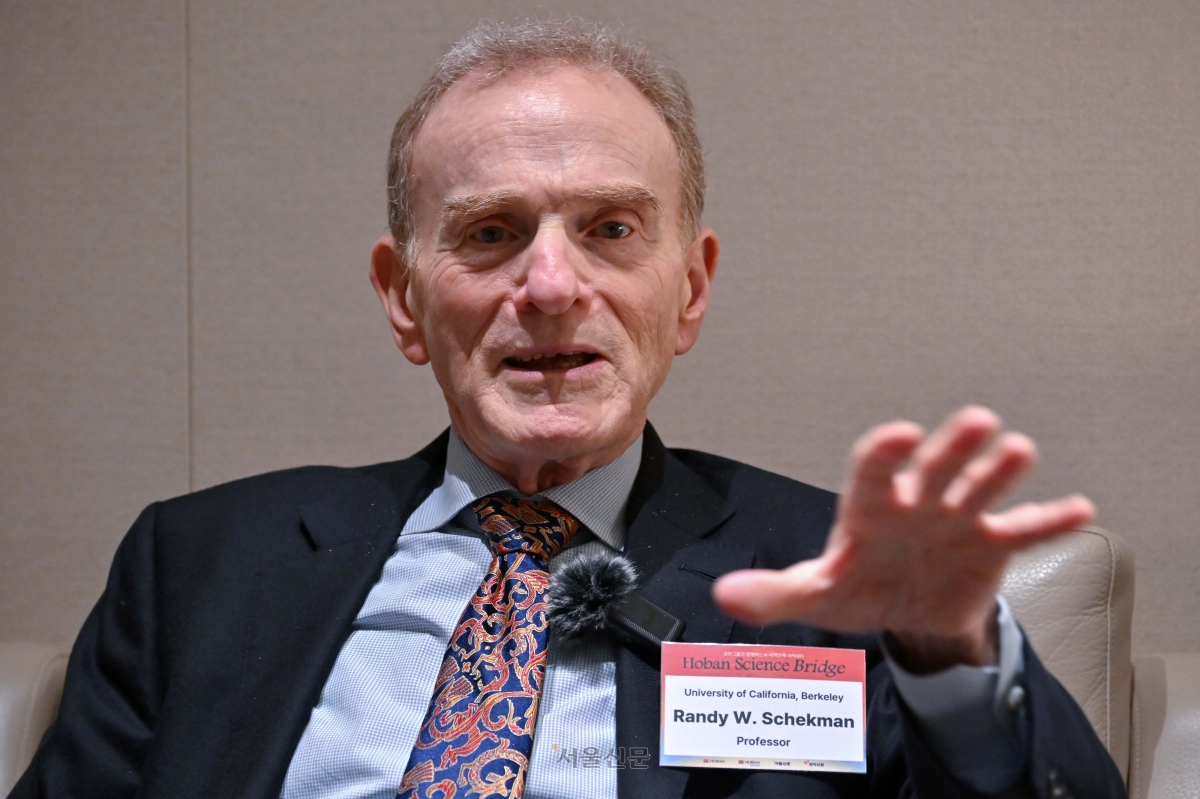 26일 서울 중구 신라호텔에서 열린 ‘호반그룹과 함께하는 K-과학인재 아카데미’ 랜디 셰크먼 캘리포니아대 버클리 교수 인터뷰. 2026.3.26 이지훈 기자