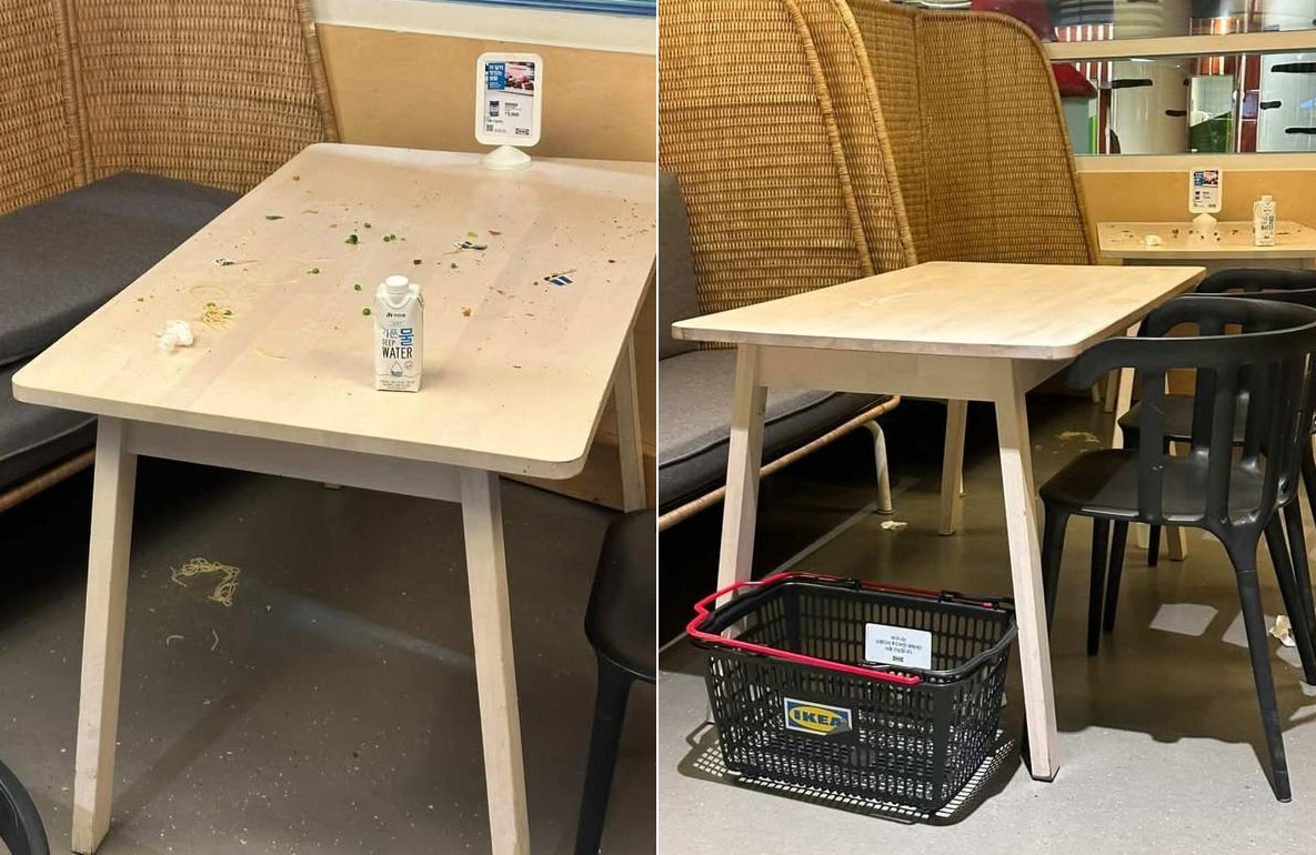 대형 가구매장 내 식당에서 한 가족이 테이블을 어지럽힌 후 이를 치우지 않고 떠났다는 목격담이 전해졌다. 온라인 커뮤니티 ‘보배드림’ 캡처