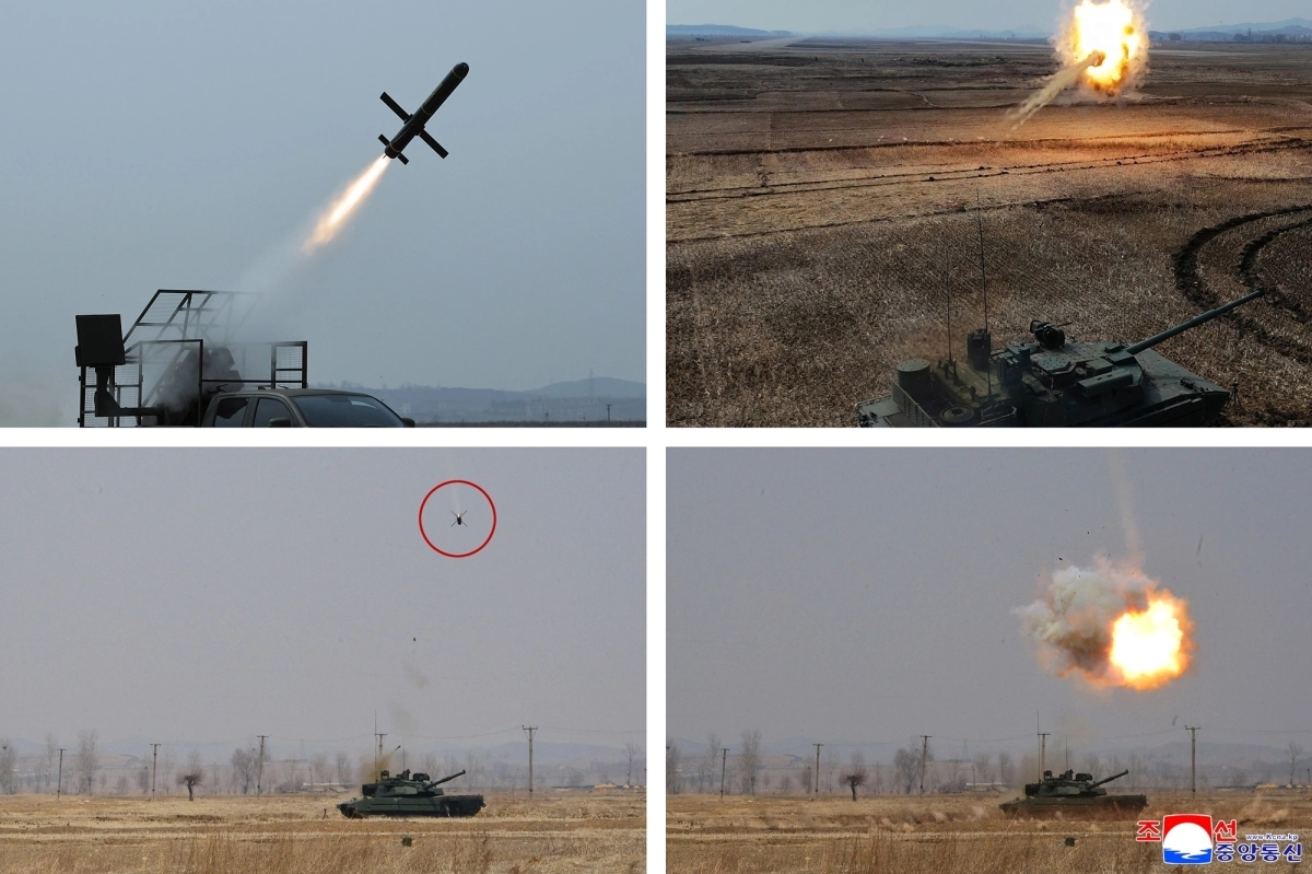 김정은, 신형 주력전차 요격 능력 평가시험 참관