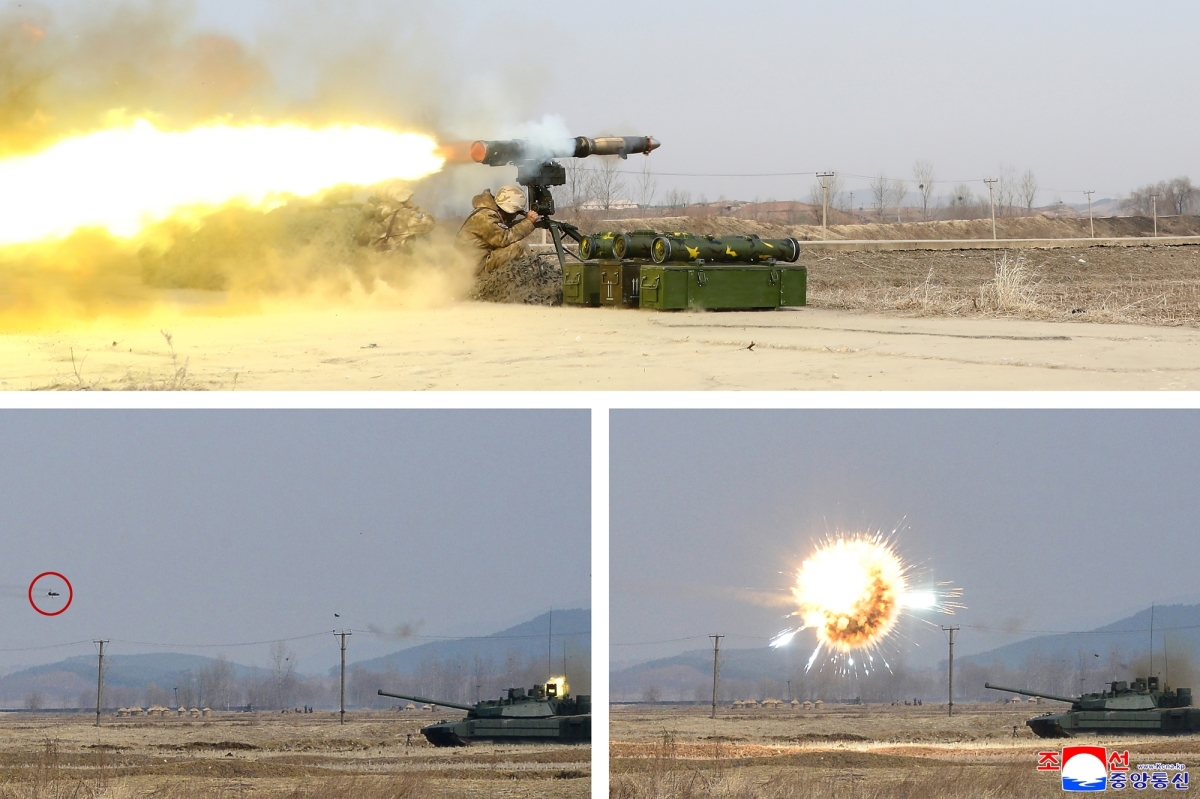 김정은, 신형 주력전차 요격 능력 평가시험 참관