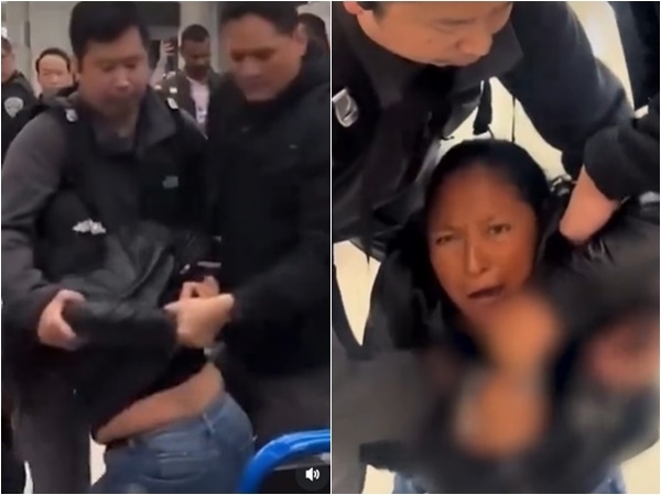 미국 샌프란시스코 국제공항에서 어린 딸이 지켜보는 가운데 한 여성이 이민 당국에 의해 강제 연행되는 장면이 공개돼 논란이 확산되고 있다. SNS 영상 캡처
