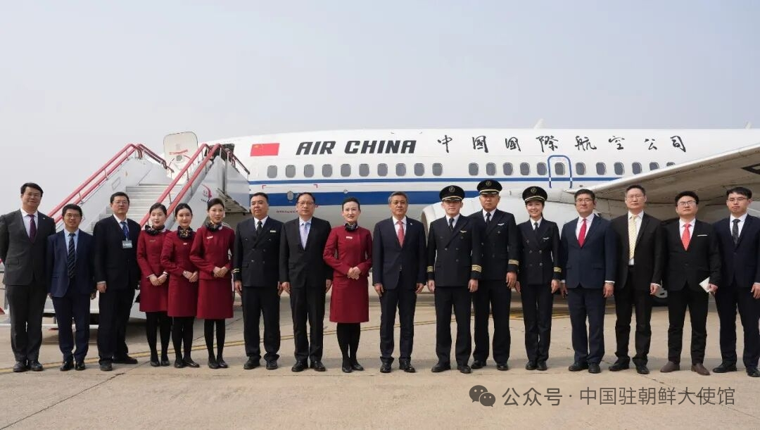 6년 만에 처음 북한으로 향한 에어차이나 여객기 CA121편. 위챗 캡처