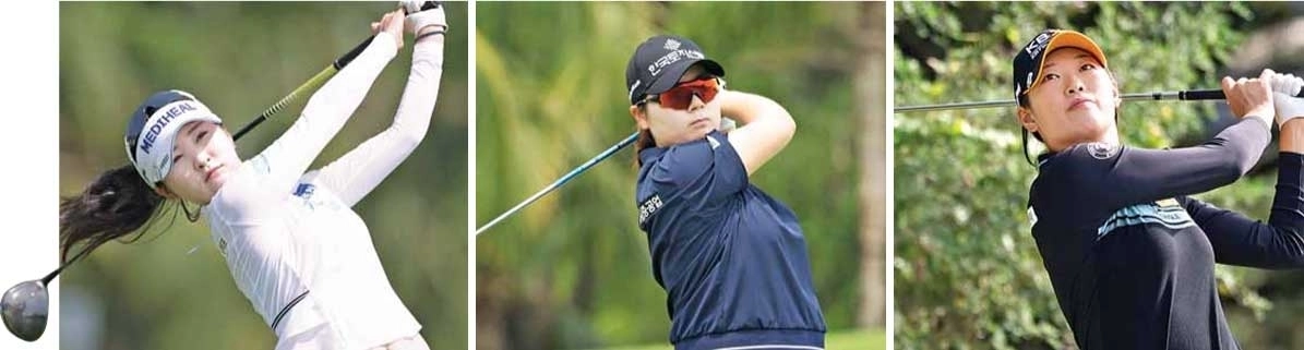 한국여자프로골프(KLPGA)투어 2026시즌 국내 개막전인 더 시에나 오픈이 2일부터 나흘 동안 경기 여주시 더 시에나 벨루토CC(파72)에서 열린다. 지난해 KLPGA투어 우승자 23명 가운데 20명이 참가할 정도로 열기가 뜨거워 치열한 우승 경쟁이 예상된다. 사진 왼쪽부터 강력한 우승 후보로 꼽히는 이예원, 홍정민, 방신실. KLPGA 제공
