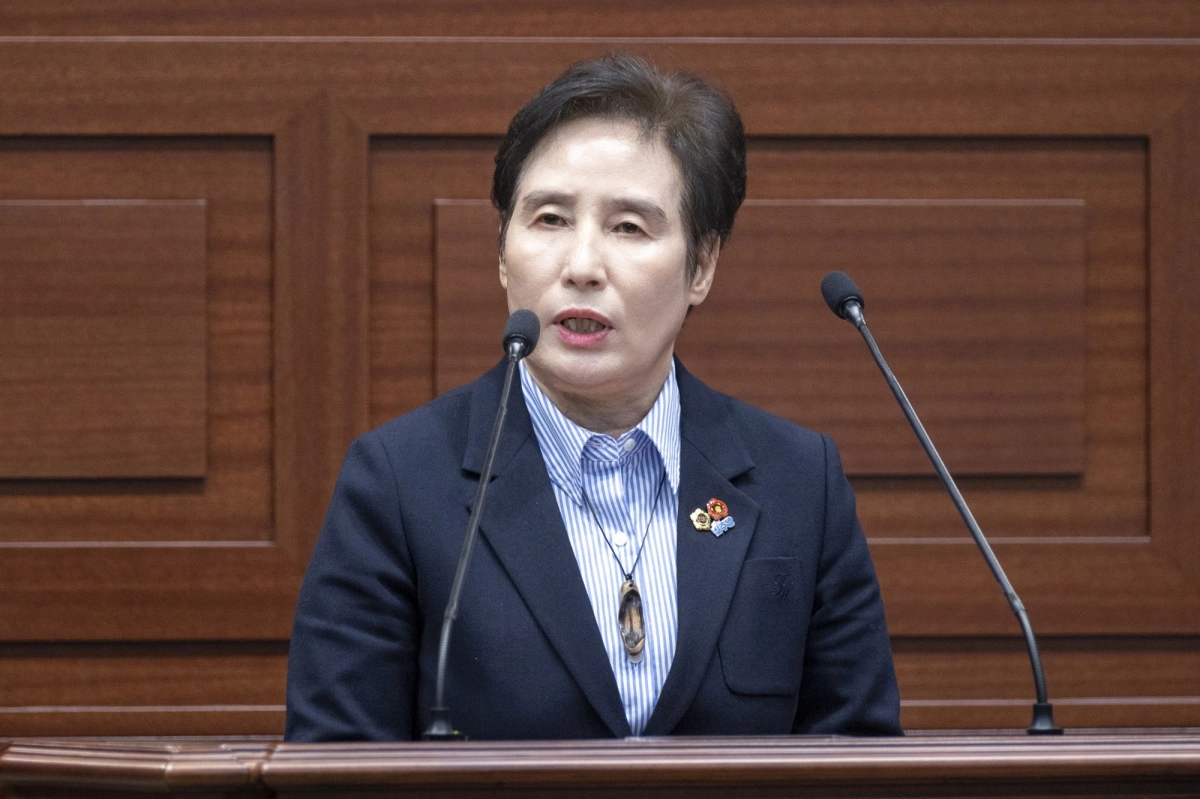 1일 열린 제361회 임시회 제2차 본회의에서 5분 자유발언을 하는 정숙경 의원. 경북도의회 제공