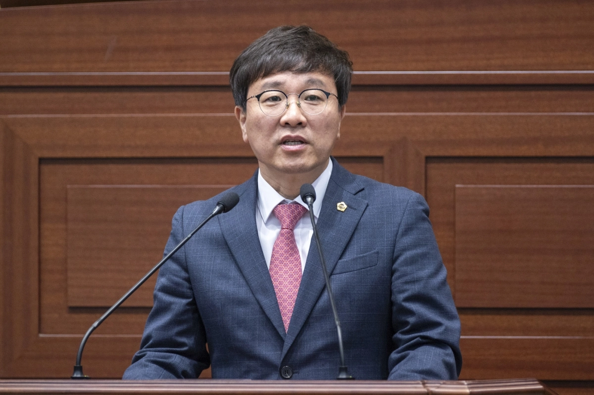 1일 열린 제361회 경북도의회 임시회 제2차 본회의 5분 자유발언을 하는 조용진 의원. 경북도의회 제공