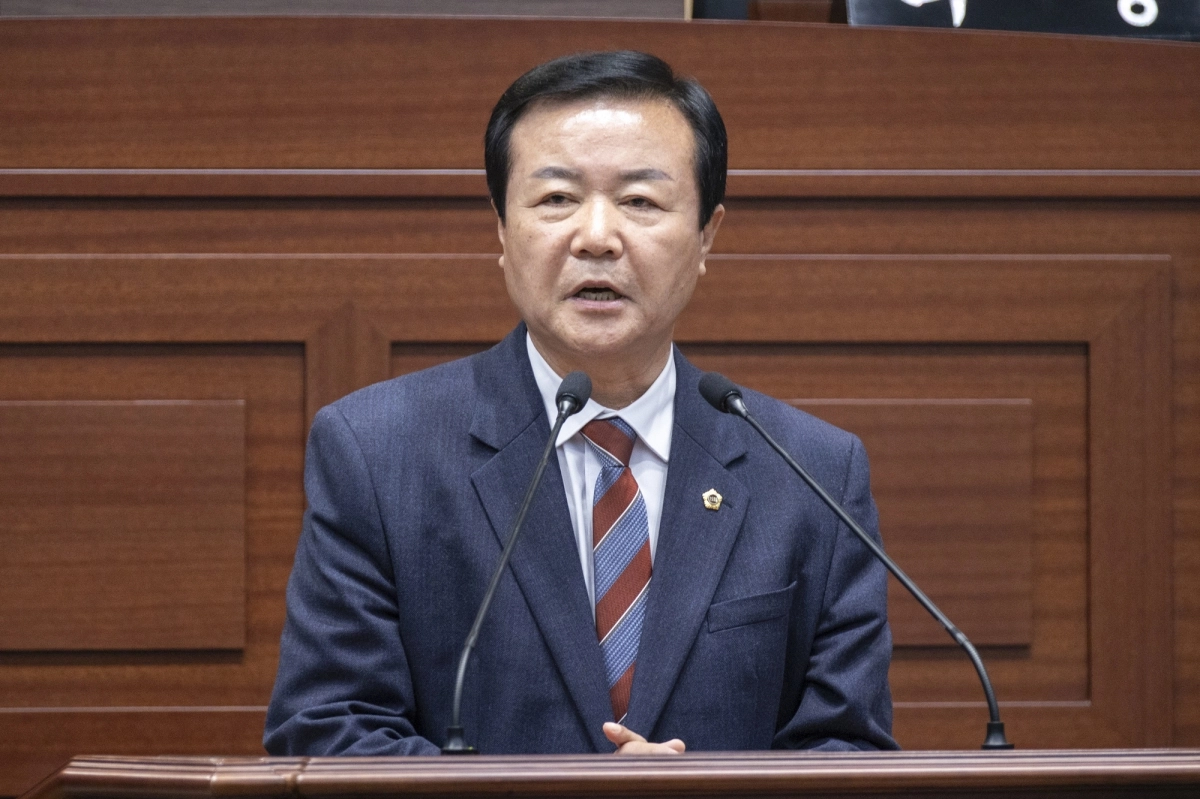 1일 열린 제361회 임시회 제2차 본회의 5분 자유발언을 하는 박순범 의원. 경북도의회 제공