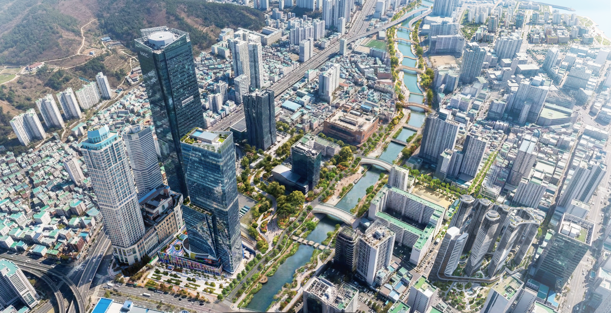 ‘백년의 귀환, 동천 프로젝트’ 완료 이후 문현국제금융단지 주변 예상도. 부산시 제공