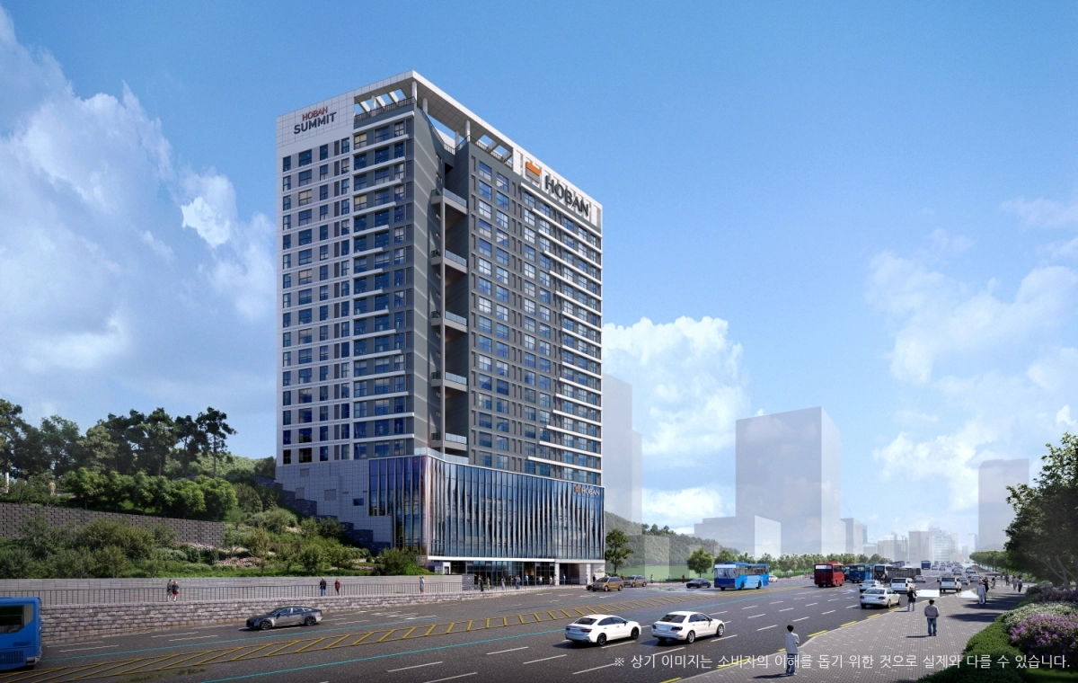 호반건설이 이달 서울 서초구 양재동에서 선보일 예정인 ‘호반써밋 양재’의 투시도. 지하철 3호선과 신분당선이 지나는 양재역 인근에 조성되는 청년안심주택이다. 호반그룹 제공