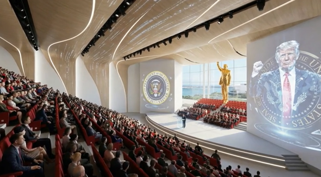 전쟁통에 기념관 자랑한 트럼프