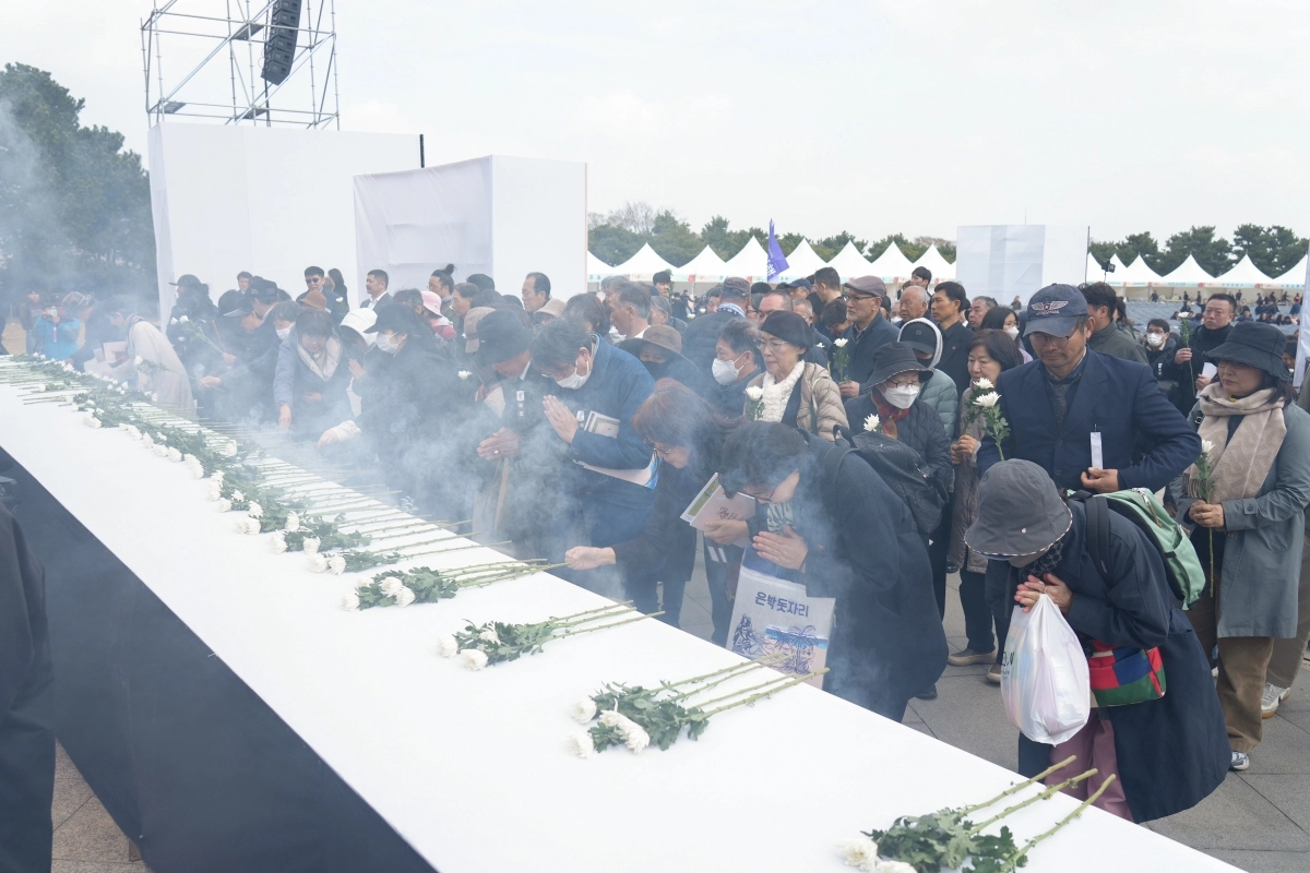 지난해 4월 3일 제주 4·3평화공원 위령제단·추념광장에서 열린 제77주년 4·3희생자 추념식 모습. 제주도 제공