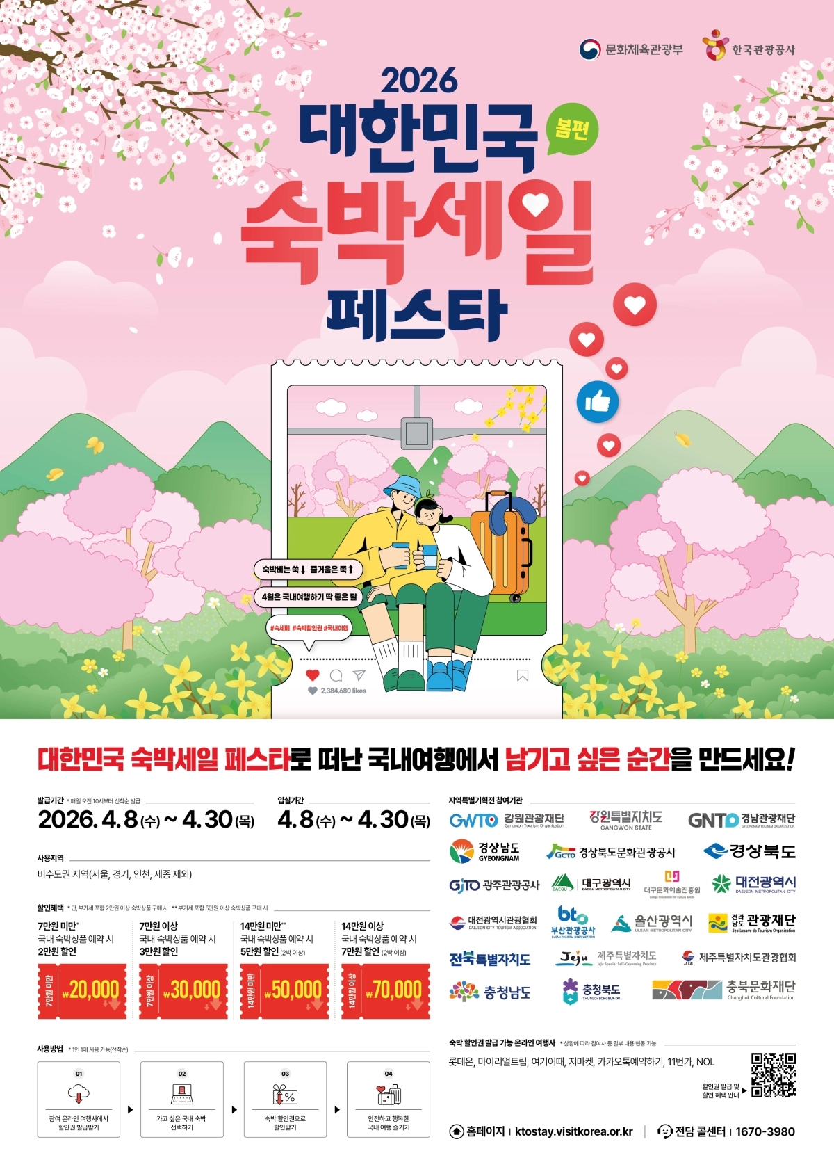 대한민국 숙박세일 페스타 홍보 포스터. 제주도 제공