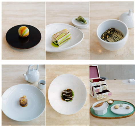 손종원 셰프가 2일 한·프랑스 정상 친교 만찬 메뉴로 준비한 6가지 메뉴. 청와대 제공