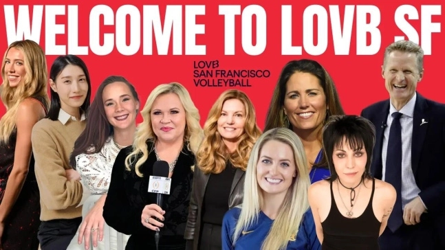 미국 여자배구 LOVB 샌프란시스코 공동 구단주가 된 김연경(왼쪽 2번째). LOVB 홈페이지 캡처