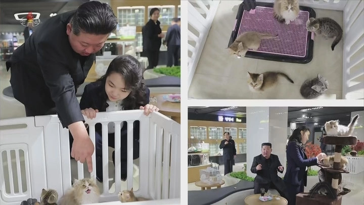 북한 조선중앙TV는 김정은 국무위원장이 딸 김주애와 함께 평양 ‘화성지구 4단계’ 구역의 상업·편의시설을 점검했다고 3일 보도했다. 조선중앙TV 캡처