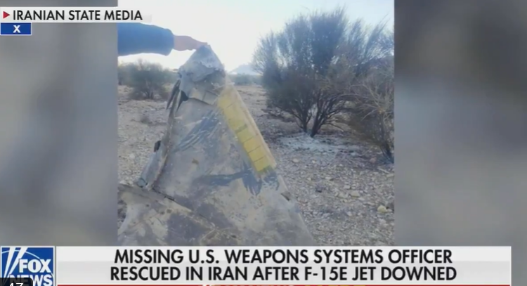 추락한 미군 F-15 전투기 잔해. 엑스 캡처