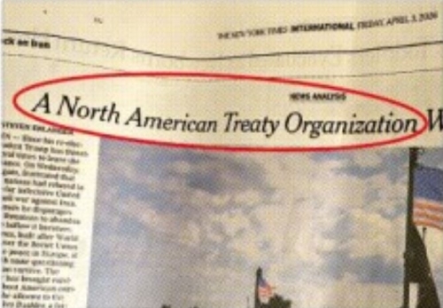 나토 명칭을 잘못 기재한 뉴욕타임스 인쇄판. 엑스 캡처
