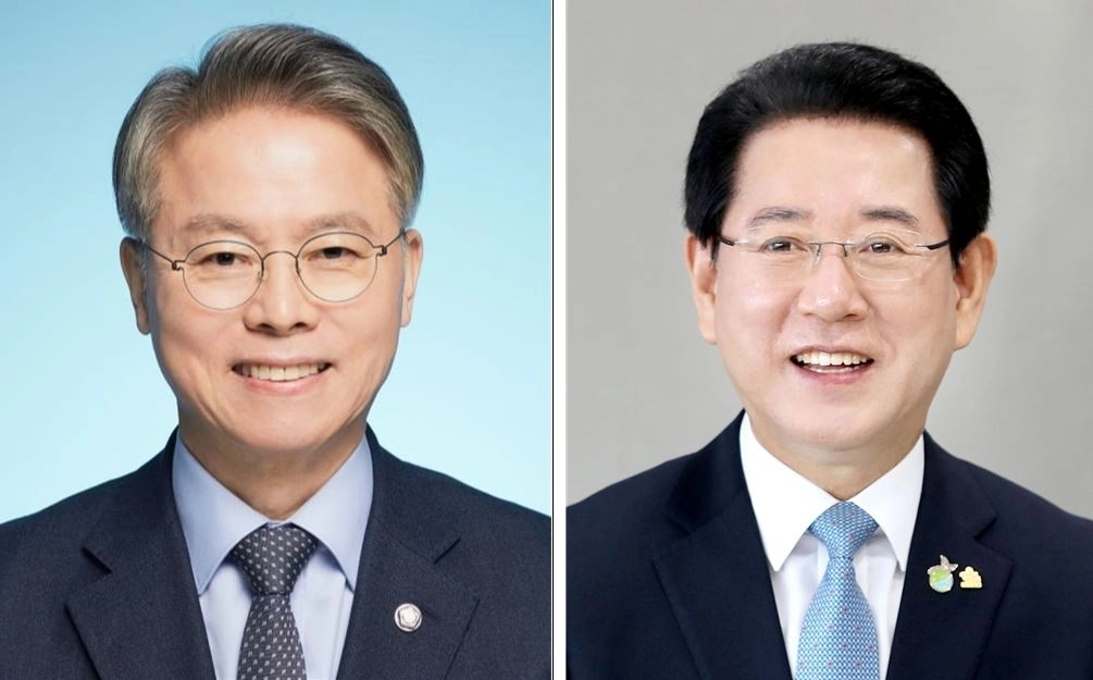 더불어민주당 전남광주특별시장 결선에 오른 민형배·김영록 후보(왼쪽부터 기호순)