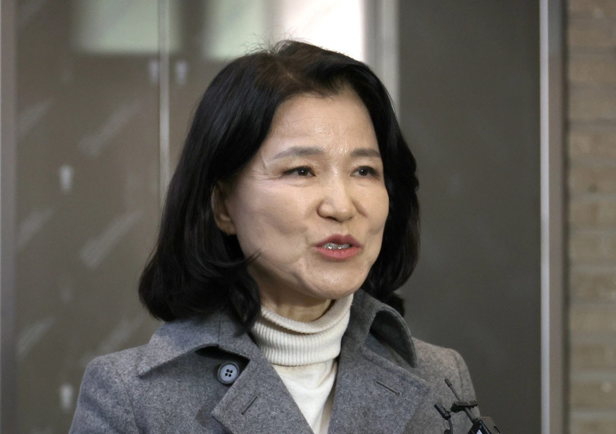지방선거 국민의힘 대구시장 후보 공천 경선에서 컷오프 된 이진숙 전 방송통신위원회 위원장이 24일 오후 서울 여의도 국민의힘 중앙당사 로비에서 기자회견을 하고 있다. 2026.03.24. 뉴시스