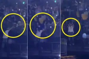 thumbnail - 연예인 손 잡으려다 관객 3명 추락… 와르르 펜스 무너진 슈퍼주니어 콘서트 사고