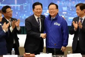 민주당 지도부 대구 총출동 “김부겸은 제2의 노무현… 전폭 지원”