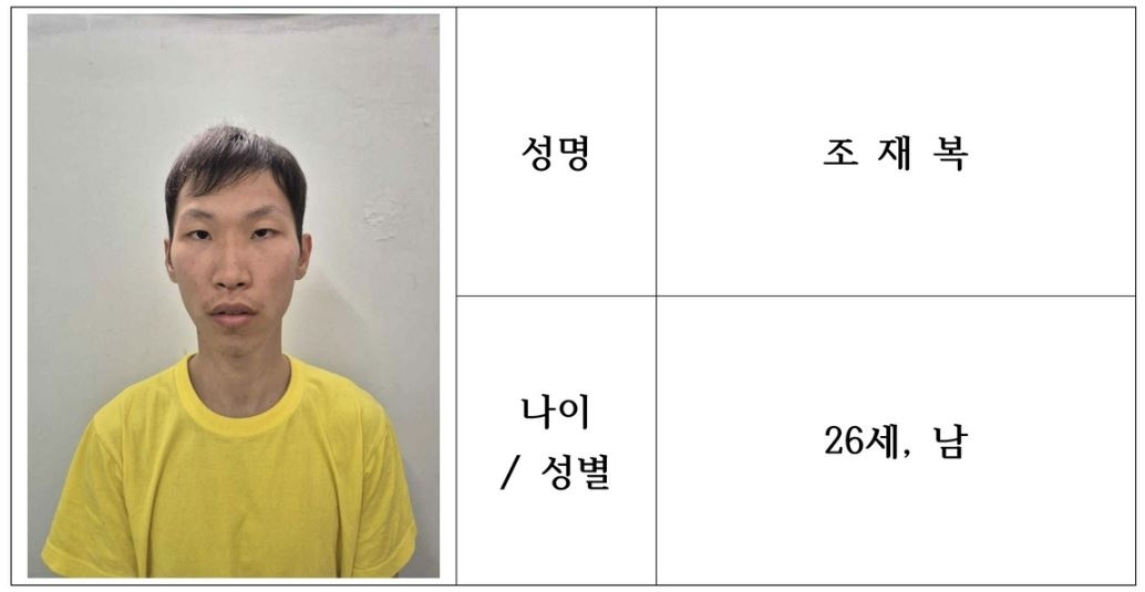 대구 ‘캐리어 사건’ 피의자 조재복의 신상이 공개됐다. 대구경찰청 제공