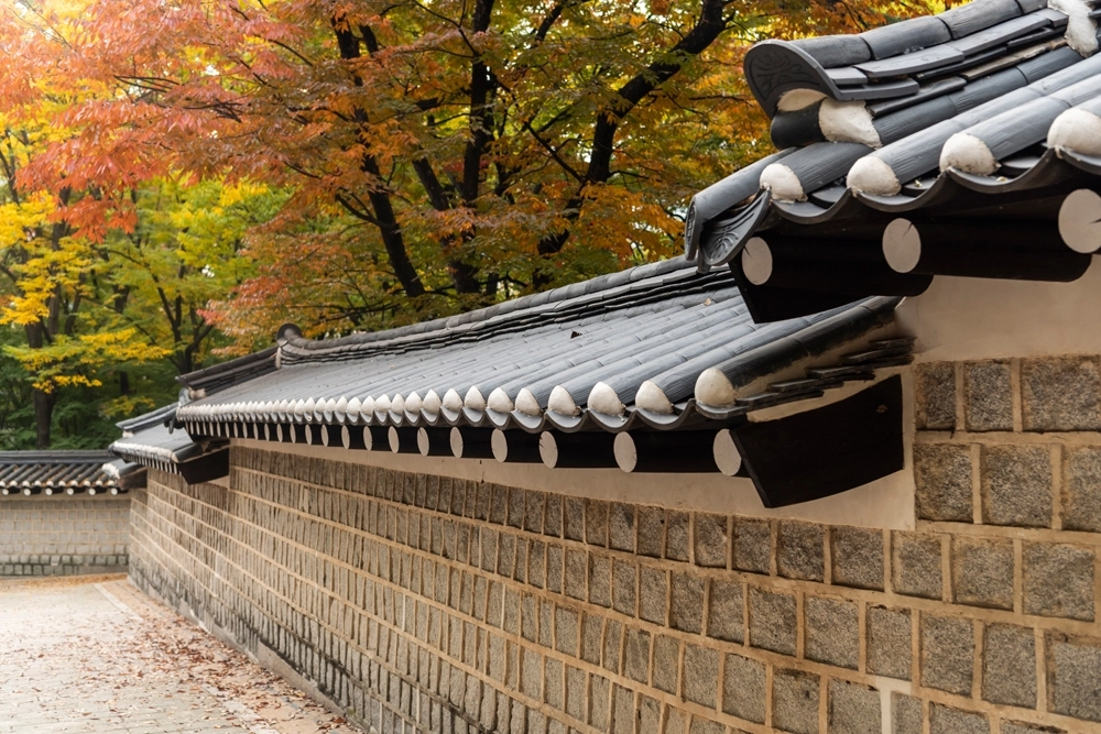 덕수궁 담벼락 이미지. 아이클릭아트