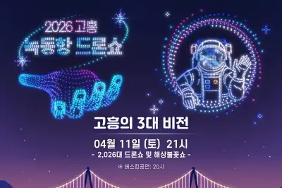 고흥 녹동항, 오는 11일 역대 최대 ‘2026대 황홀한 드론쇼’