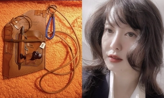 배우 구혜선(오른쪽)과 그가 직접 제작한 파우치 가방. 구혜선 인스타그램