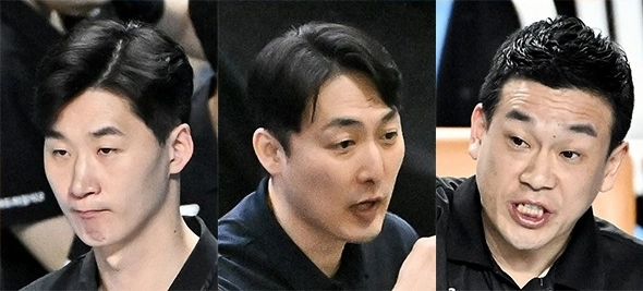 프로배구 감독들. 왼쪽부터 박철우, 하현용, 여오현. 한국배구연맹 제공