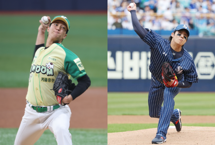 부상에서 복귀한 안우진(왼쪽·키움 히어로즈)과 원태인(오른쪽·삼성 라이온즈)이 12일 열린 프로야구 KBO리그 경기에서 나란히 성공적인 복귀전을 치렀다. 사진은 이날 서울 고척스카이돔에서 롯데 자이언츠를 상대로 955일 만에 선발 등판해 역투하는 안우진과 대구 삼성라이온즈파크에서 NC 다이노스를 상대로 힘차게 공을 뿌리고 있는 원태인. 서울·대구 연합뉴스