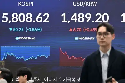 종전협상 결렬에 코스피 0.9% 하락…환율도 7원 올라 1490원 턱밑