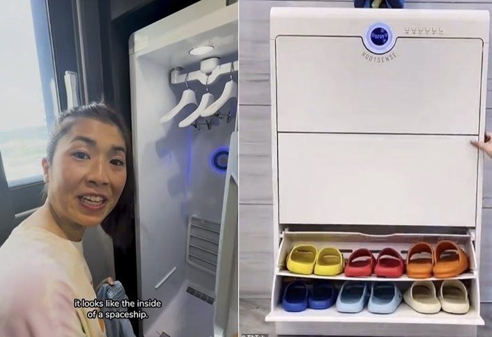 스타일러와 신발 탈취·살균 기기. 틱톡 캡처