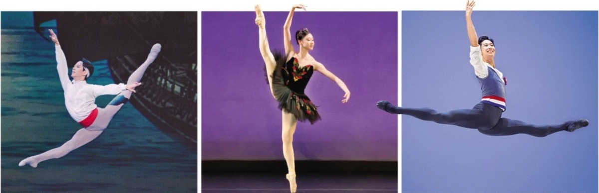 오는 17~18일 서울 마포아트센터에서 열리는 ABT 스튜디오 컴퍼니의 첫 내한 공연에서 유스 아메리카 그랑프리 대상 박건희(왼쪽부터), ABT의 공식 학교 JKO 출신인 박수하, 로잔 국제 발레 콩쿠르 우승자 박윤재 등 한국 발레 유망주 3인방이 클래식부터 컨템포러리까지 다양한 작품을 선보인다. 마포아트센터·아트앤아티스트 제공