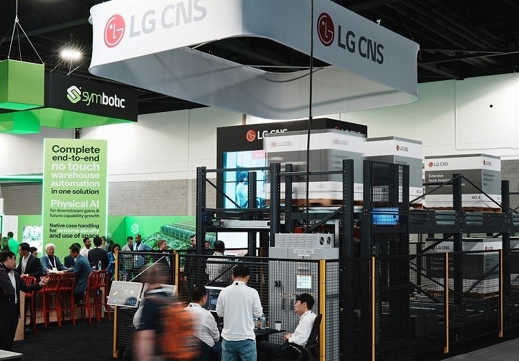 북미 최대 물류 전시회 ‘모덱스 2026’에 마련된 LG CNS 부스 전경. LG CNS 제공