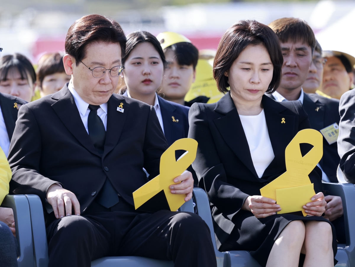 세월호 참사 12주기 기억식 참석한 이재명 대통령과 김혜경 여사