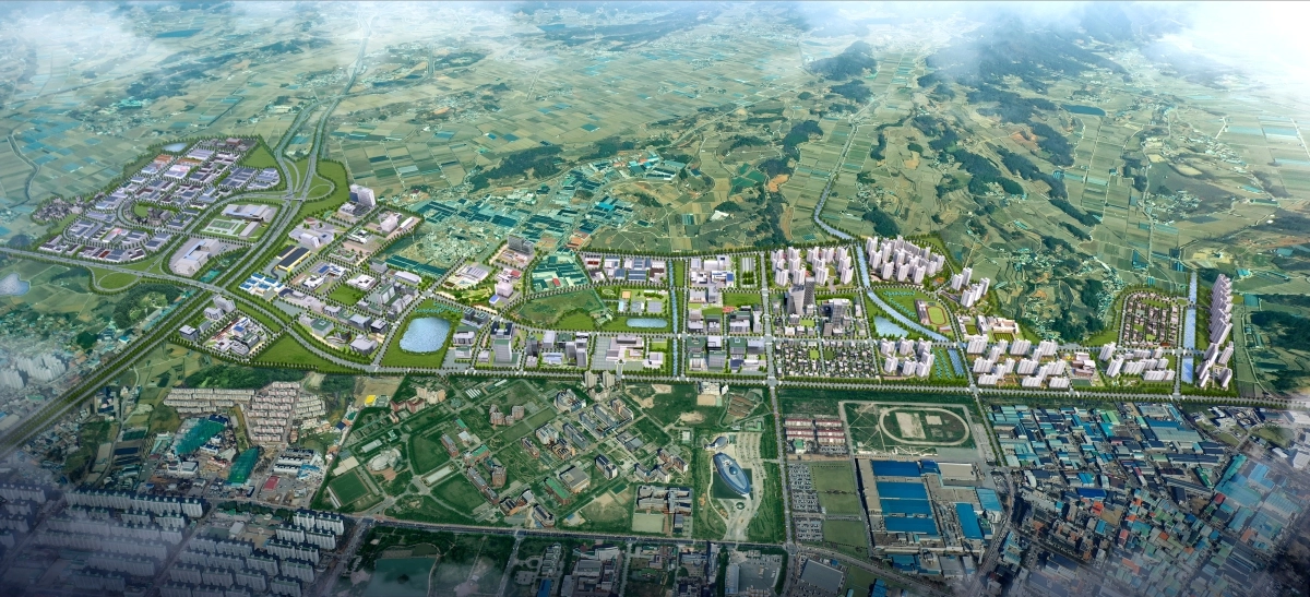 광주도시공사가 8000여 가구의 배후 단지를 갖춘 ‘인공지능(AI) 산업 전초기지’로 조성하고 있는 광주연구개발특구 첨단3지구 개발 마스터플랜. 광주도시공사 제공