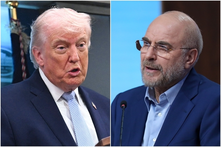 트럼프 미국 대통령(왼쪽)과 모하마드 바게르 갈리바프 이란 의회 의