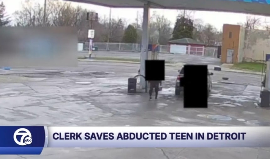 당시 주유소에 있는 납치범의 모습. WXYZ 캡처