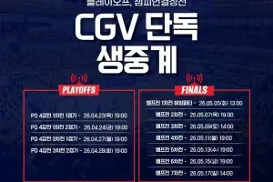 프로농구 플레이오프, CGV 극장에서 생중계로 본다