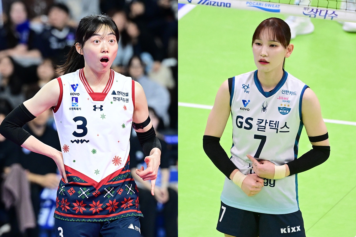 김다인(왼쪽)과 안혜진. 한국배구연맹 제공