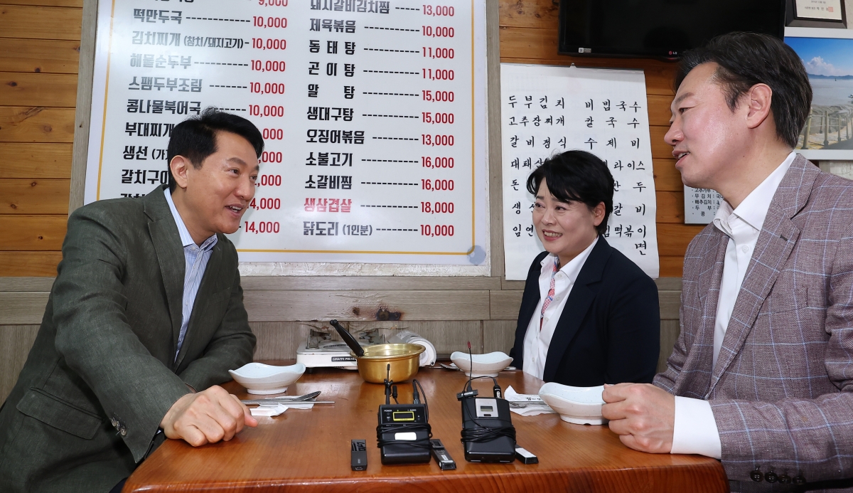 윤희숙-박수민과 오찬하는 오세훈