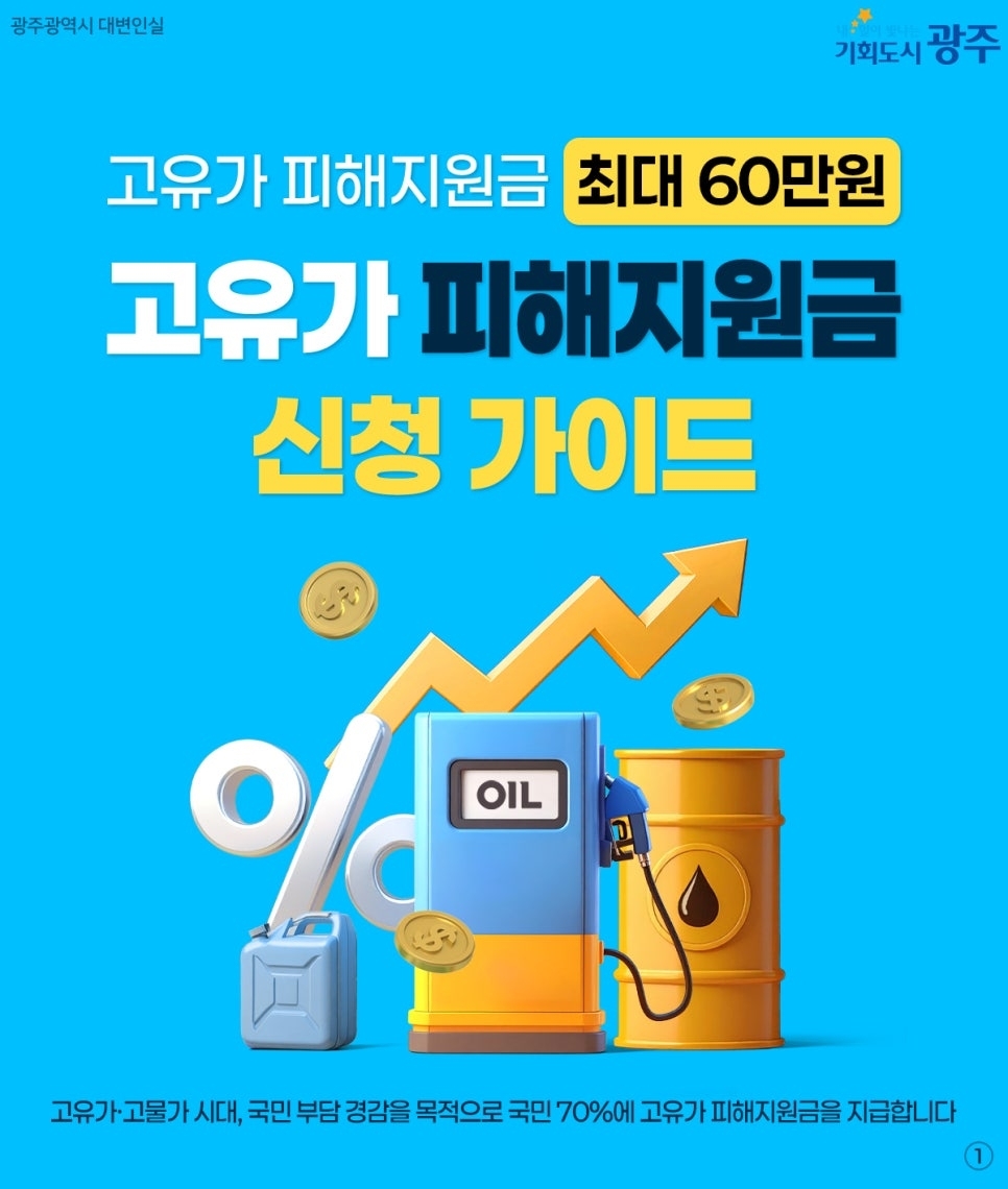고유가 피해지원금 지급 안내 포스터.