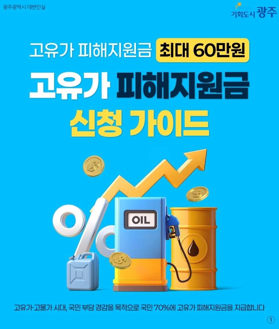 고유가 피해지원금 지급 안내 포스터.