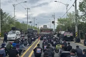 원청 교섭 갈등 속 비극…진주 CU 물류센터 집회 현장서 1명 사망