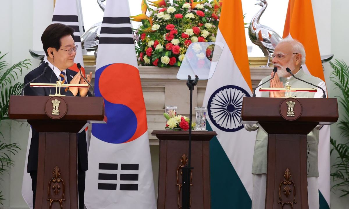 thumbnail - 한국·인도, 전쟁 속 공급망 ‘맞손’<br>李대통령·모디 총리 정상회담