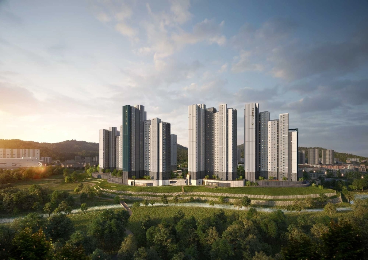 경기 용인시 처인구  ‘용인 푸르지오 원클러스터파크’ 투시도. 대우건설 제공