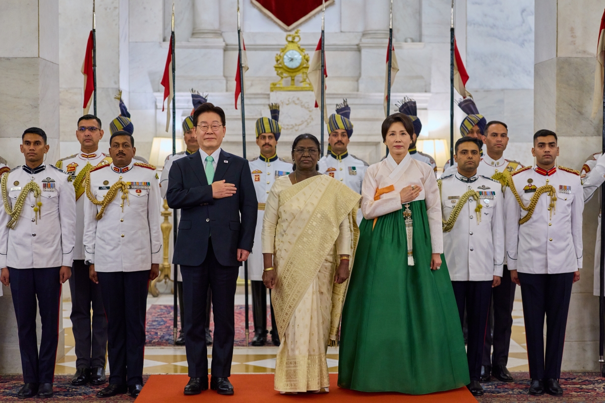 이재명 대통령 부부, 인도 대통령 주최 국빈 만찬 참석