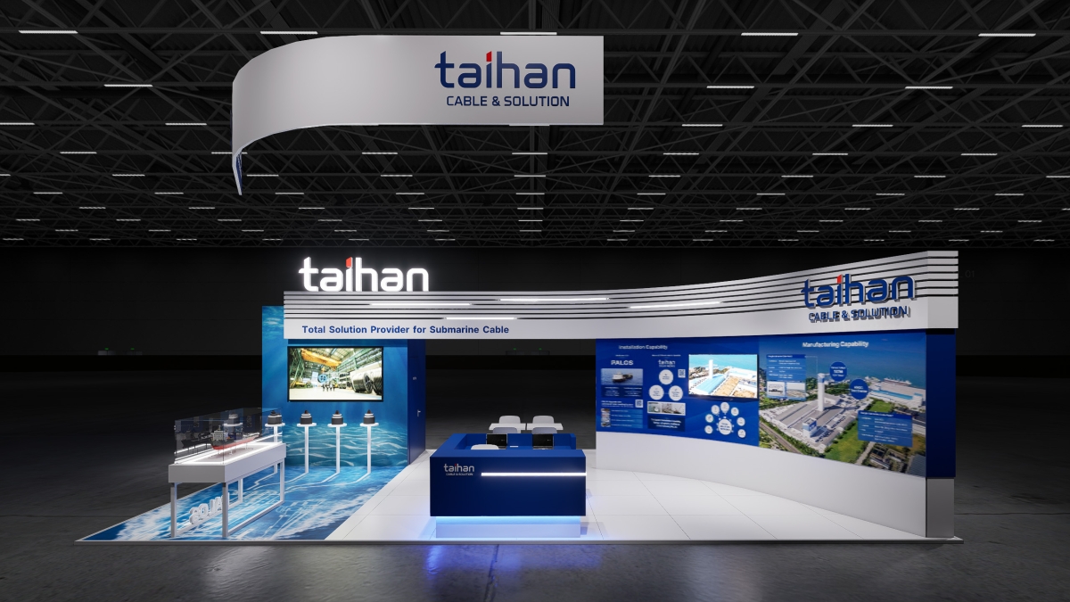 스페인 마드리드에서 21일부터 23일까지 열리는 ‘윈드 유럽 2026’에서 대한전선이 선보이는 전시 부스. 대한전선 제공